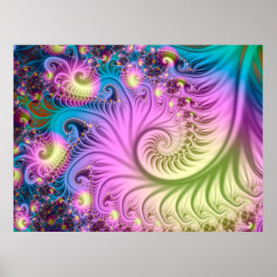Poster Spirale fractale nacrée