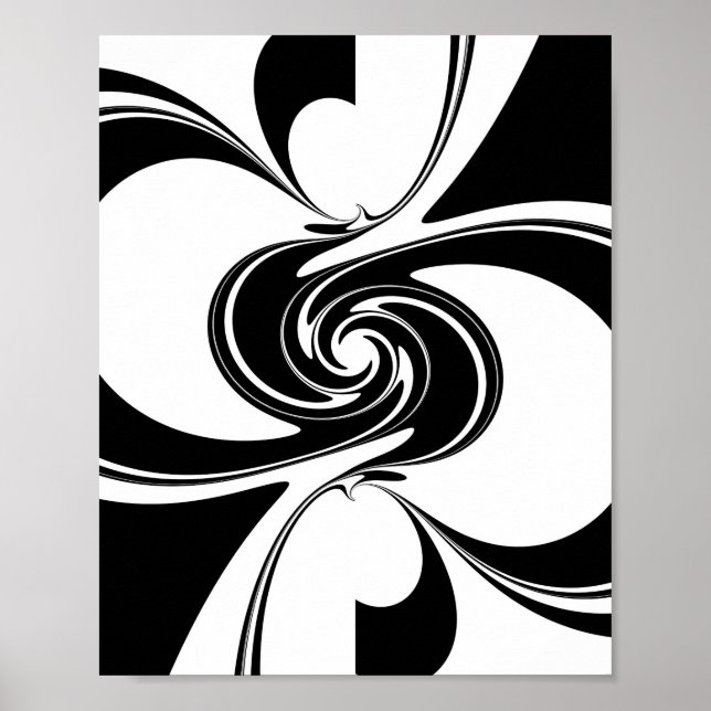 Poster Spirale noire et blanche (Devant)