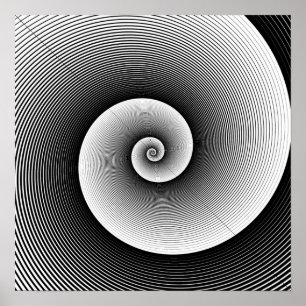 Poster Spirale noire et blanche de géant d'art moderne