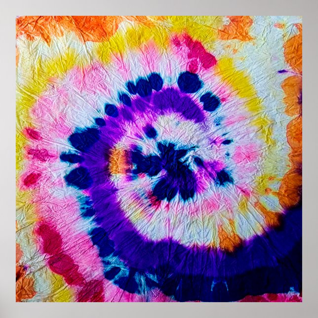 Poster Spirale psychédélique. Teinture à tarte en tissu m (Devant)
