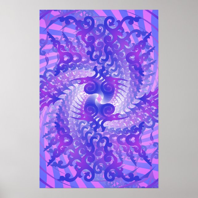 Poster : Spirale psychédélique violet : Vector Art (Devant)