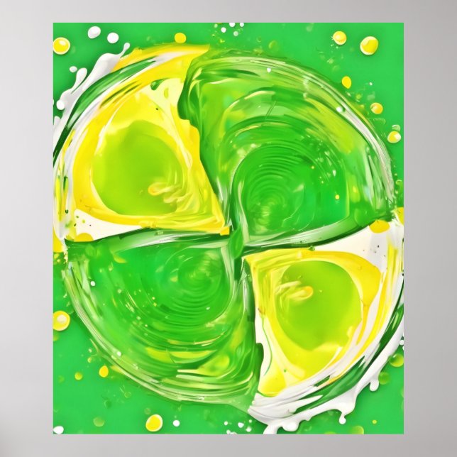 Poster Spirale Vert Citron (Devant)