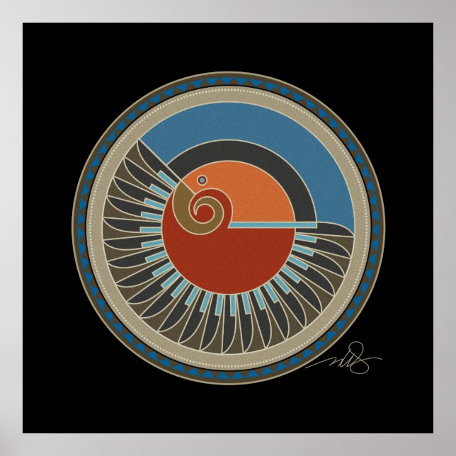 Poster Spirit Of Eagle arrière - plan noir (Devant)