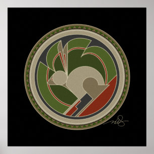 Poster Spirit of Rabbit arrière - plan noir
