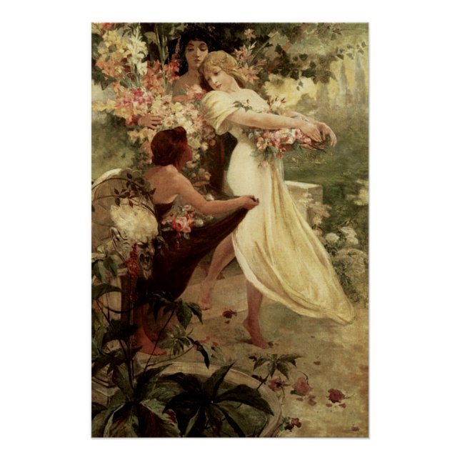 Poster Spirit Of Spring par Alphonse Mucha (Devant)