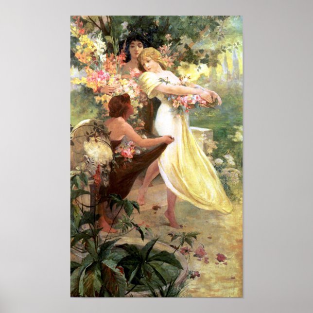 Poster Spirit of Spring par Mucha Fine Art Imprimer (Devant)