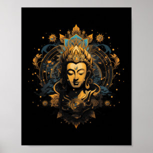 Poster Spiritualité Œuvre d'art Paix Zen Yoga Asie Guatam