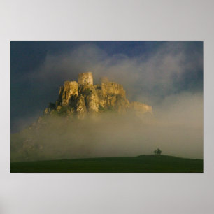 Poster Spissky hrad in mist, Slovakia 2