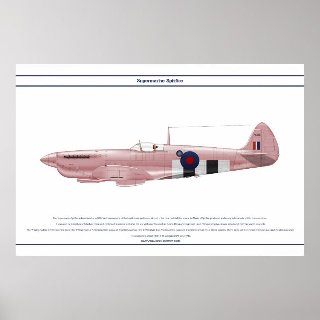 Poster Spitfire GB 16 Sqn 2 (Devant)