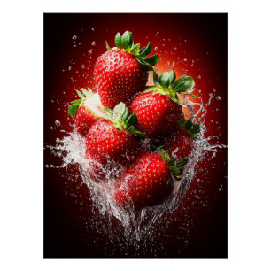 Poster Splash fraise