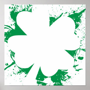 Poster Splatter shamrock