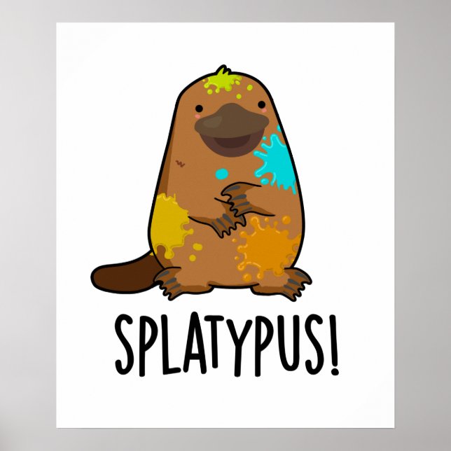 Poster Splatypus drôle Animal Platypus Pun (Devant)
