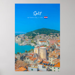 Poster Split, Croatie - Ville côtière