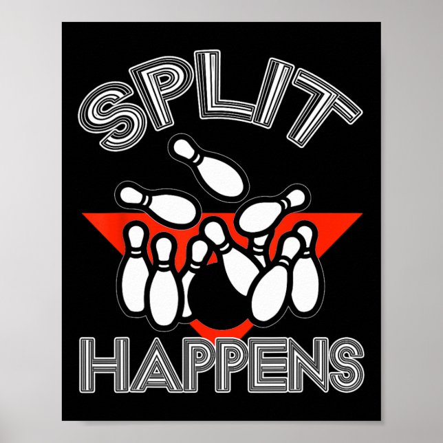Poster Split Happings Bowling Shirt Funny Spare Ball Team (Devant)