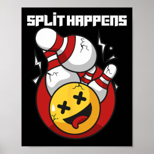 Poster Split Happy Drôle Bowling Bowler