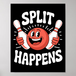 Poster Split Happy Retro Bowling