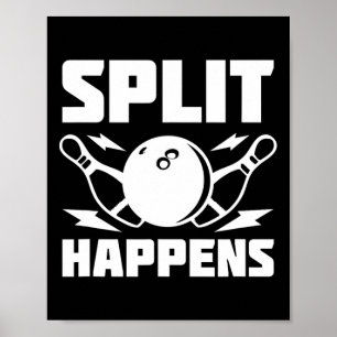 Poster Split Se Produit Drôle Bowling Plaisanterie