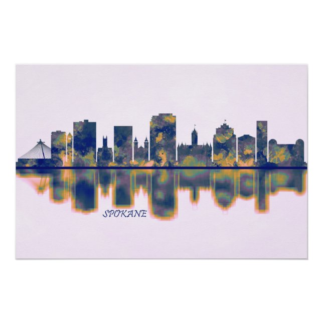 Poster Spokane Skyline (Devant)