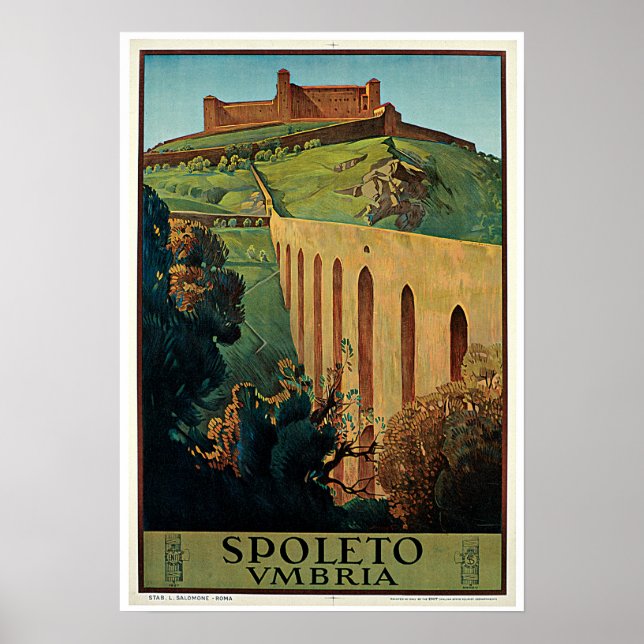 Poster Spoleto Italie Voyage Vintage Italie (Devant)