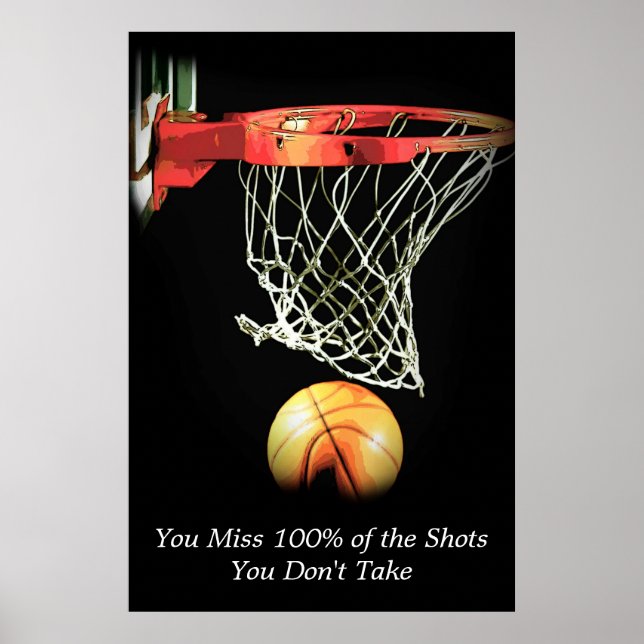 Poster Sport de basket-ball motivé (Devant)