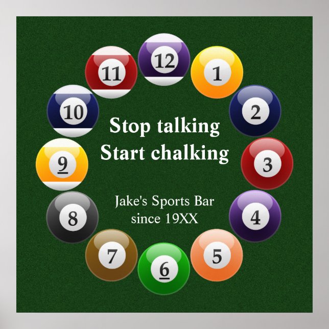 Poster Sport de snooker (Devant)