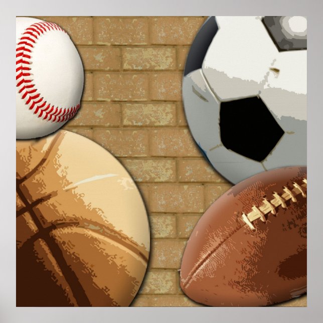 Poster Sports Al-Star, Basketball/Football/Football (Devant)