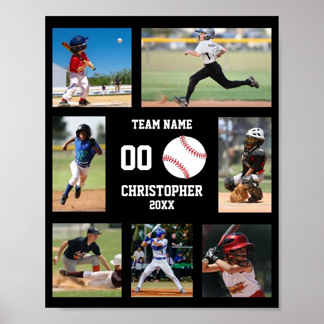 Poster Sports Baseball Kids Photo Collage (Devant)