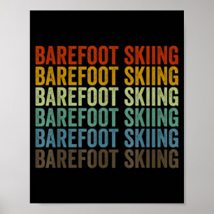 Poster Sports de ski pieds nus rétro