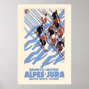 Poster Sports d'hiver dans les Alpes suisses et le Jura