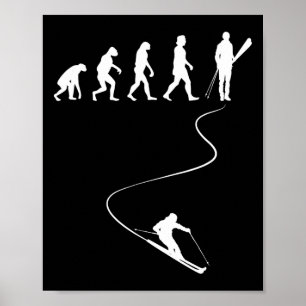 Poster Sports d'hiver de ski Évolution de l'amateur de sk