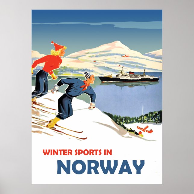 Poster Sports d'hiver en Norvège (Devant)
