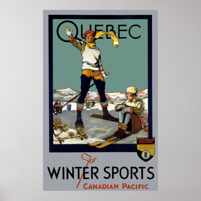 POSTER SPORTS D'HIVER QUÉBEC VOYAGE 1930 (Devant)