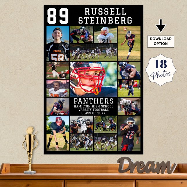 Poster Sports Diplôme supérieur 18 Photo Collage (Créateur téléchargé)