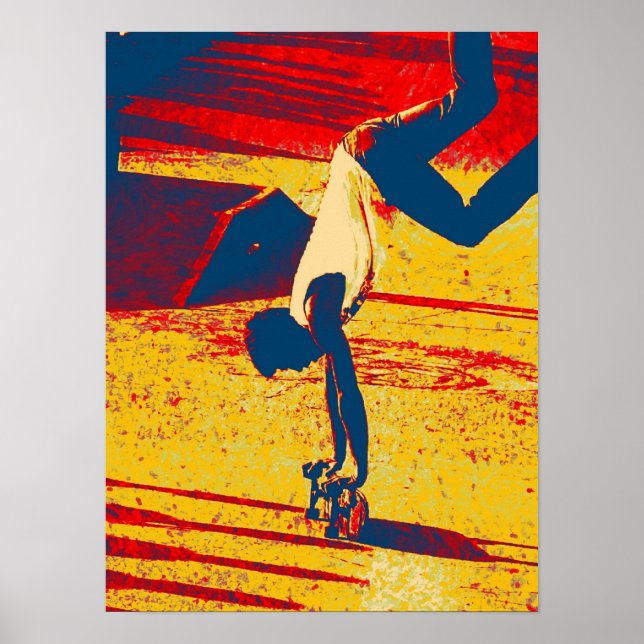 Poster Sports extrêmes Freestyle Skateboard Trick (Devant)