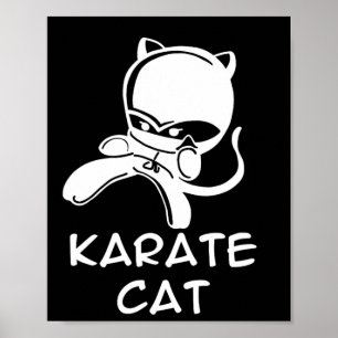 Poster Sports Karaté Chat pour hommes femmes enfants