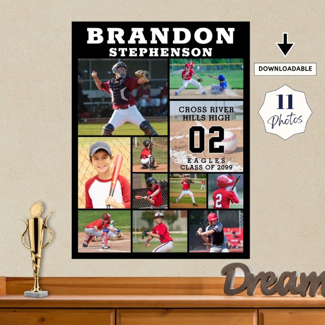 Poster Sports Nuit Senior 11 Photo Collage Personnalisé (Créateur téléchargé)