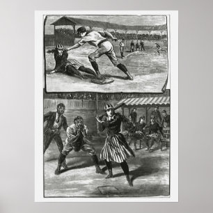 Poster Sports Vintage, équipes de baseball féminin victor