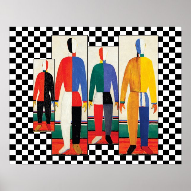 Poster Sportsmen (Remix) par Kazimir Malevich (Devant)