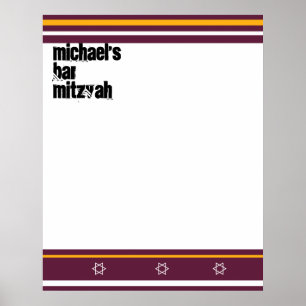 Poster Sporty Bar Mitzvah Se connecter à bord - Redskins