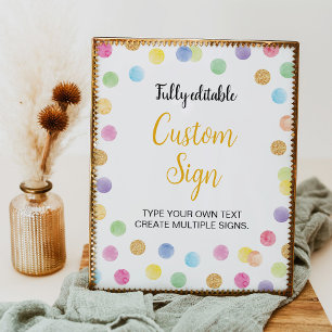 Poster Spot Arc-en-ciel 1er Anniversaire Panneau personna