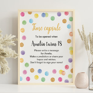 Poster Spot Arc-en-ciel Signe de la capsule d'heure d'ann