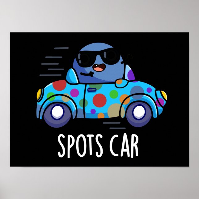 Poster Spots Voiture Sport Amusant Parking Dark BG (Devant)