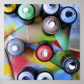 Poster Spraycans colorés