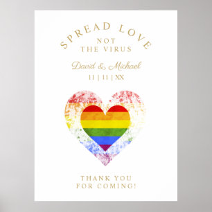 Poster Spread Love Pride Rainbow Heart LGBT Mariage