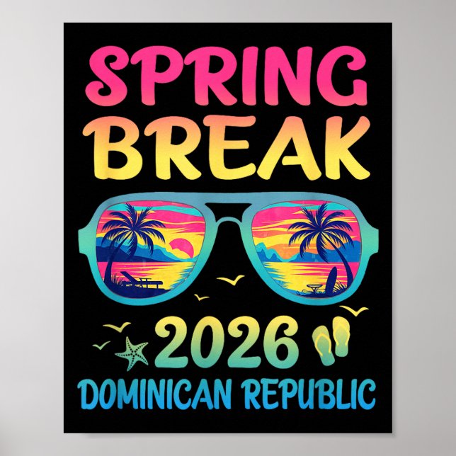 Poster Spring Break Dominican Republic 2026 Vacation Trip (Devant)