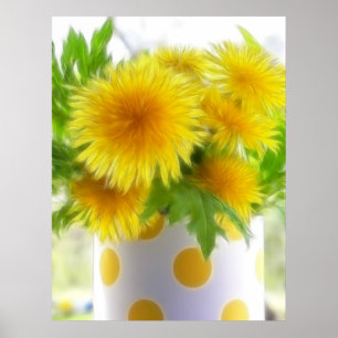 Poster Spring Dandelion Bouquet