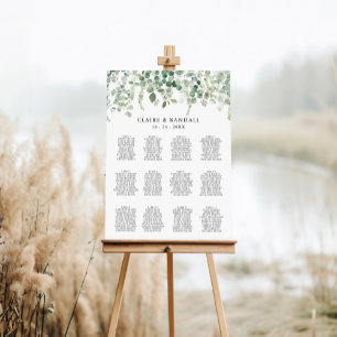 Poster Spring Eucalyptus Greenery Wedding Seating Chart