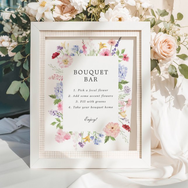 Poster Spring Floral Frame Bouquet Bar (Créateur téléchargé)
