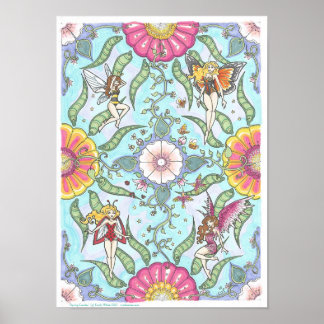 Poster Spring Garden Fairy Bug Imaginaire Art Mandala Pos