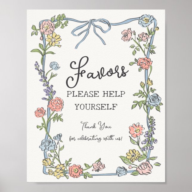 Poster Spring Garden Party Pastel Floral Faveurs (Devant)